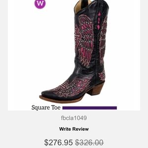 Corral pink wing boots